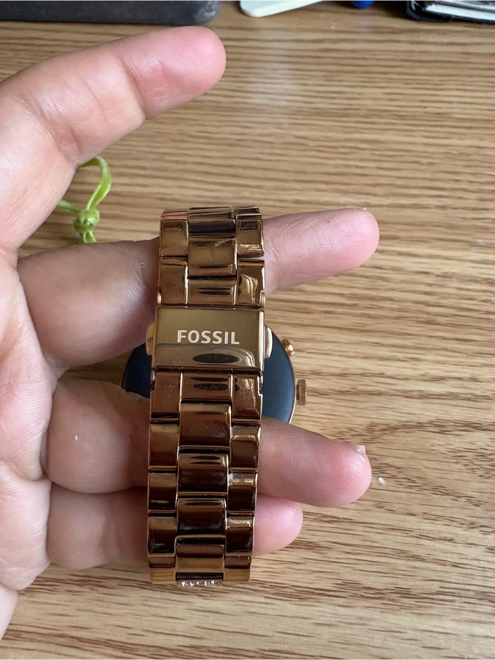 Rose Gold Smartwatch with Crystal Accents